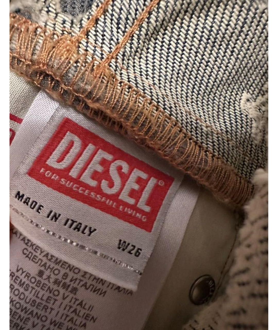 DIESEL Голубые хлопковые джинсы клеш, фото 4