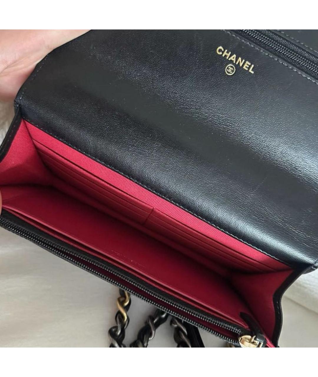 CHANEL Черная кожаная сумка через плечо, фото 4