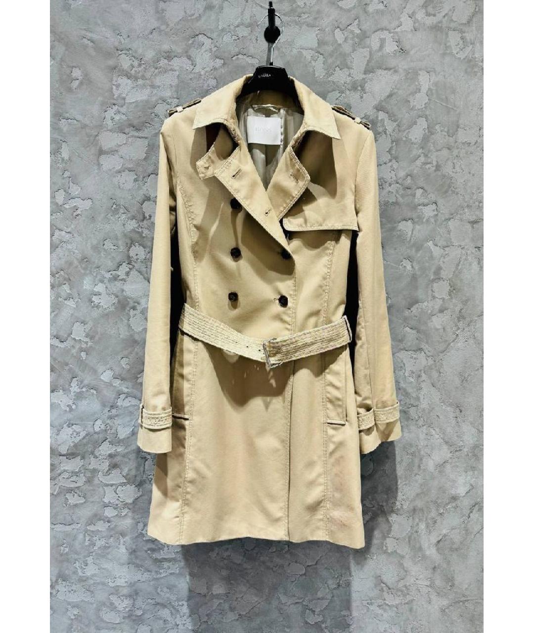 HUGO BOSS Бежевый хлопковый тренч/плащ, фото 10