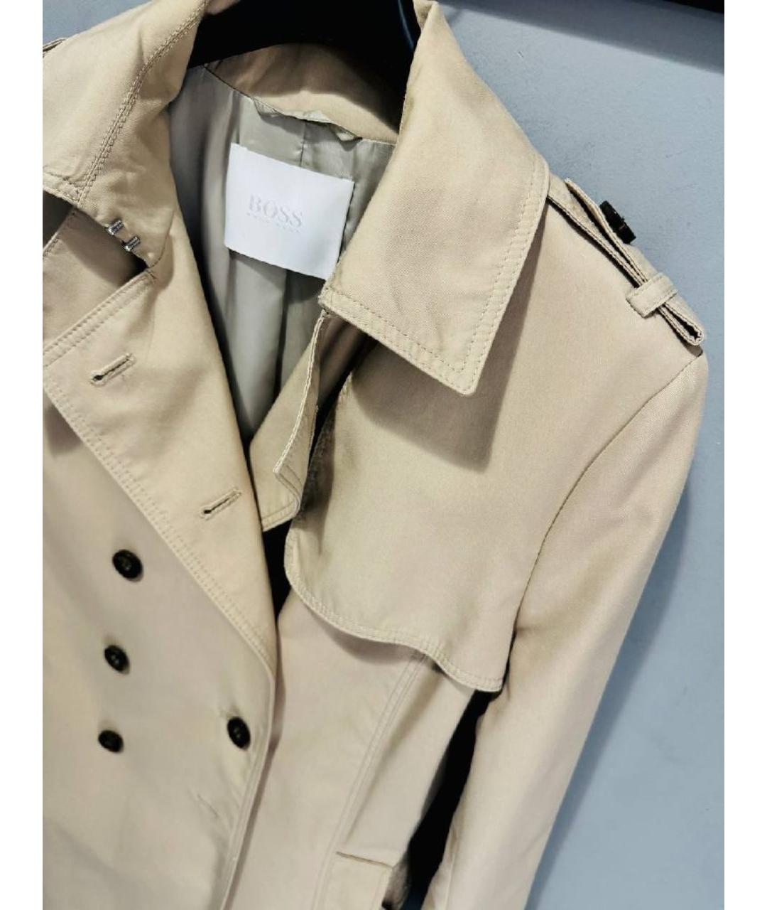 HUGO BOSS Бежевый хлопковый тренч/плащ, фото 3