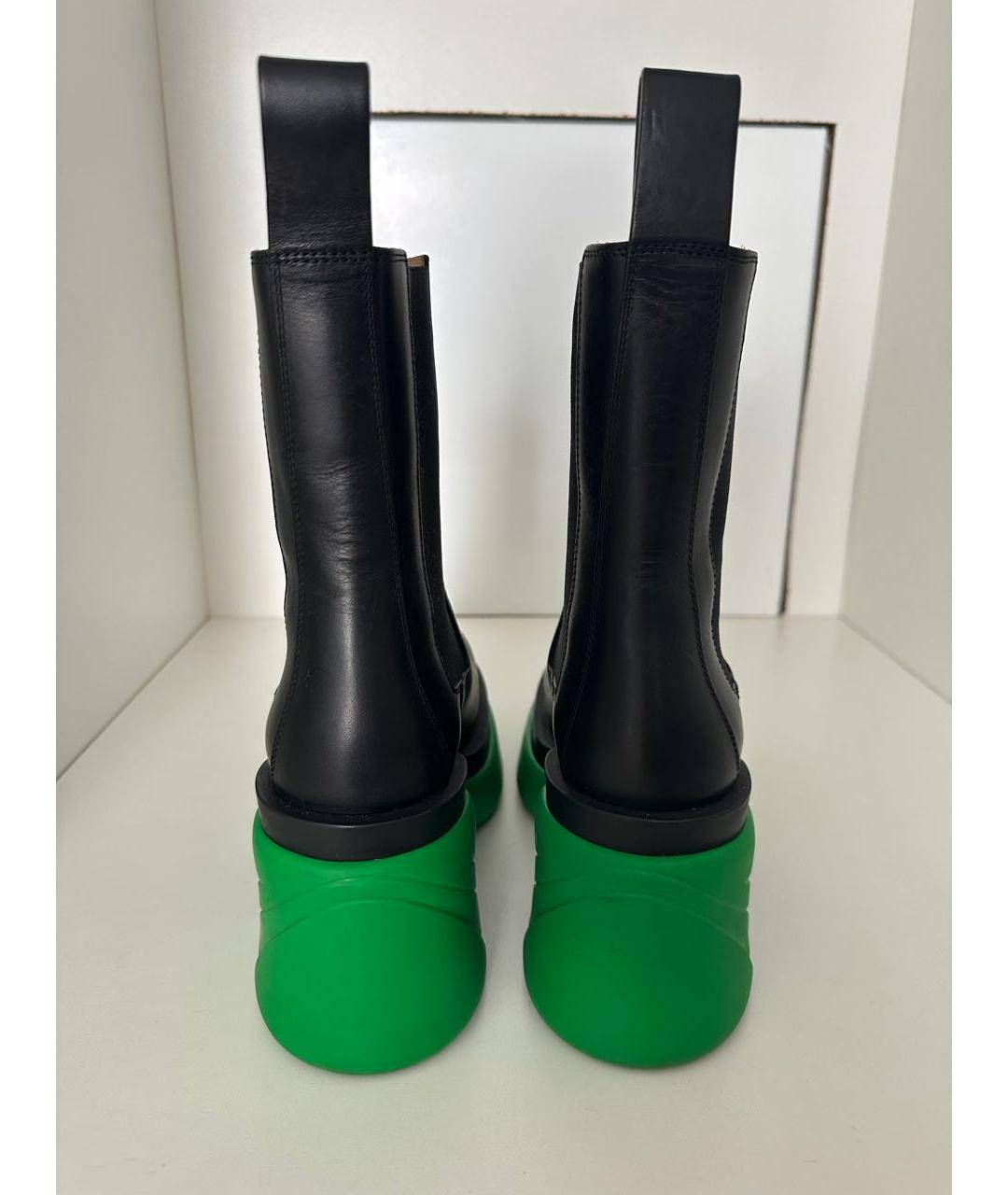 BOTTEGA VENETA Черные кожаные полусапоги, фото 4