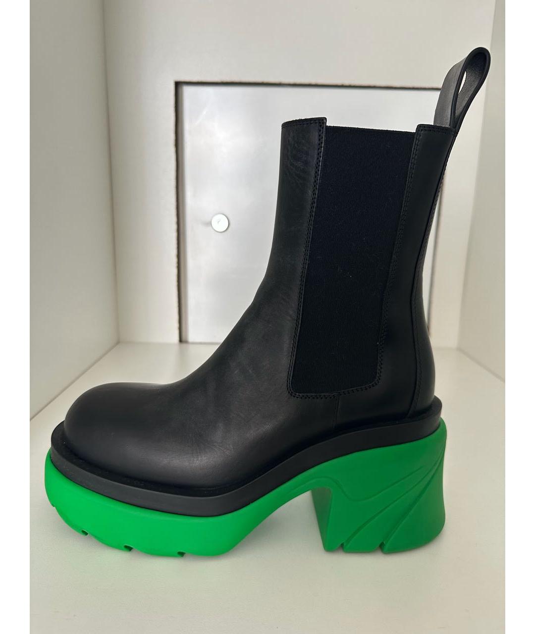 BOTTEGA VENETA Черные кожаные полусапоги, фото 5