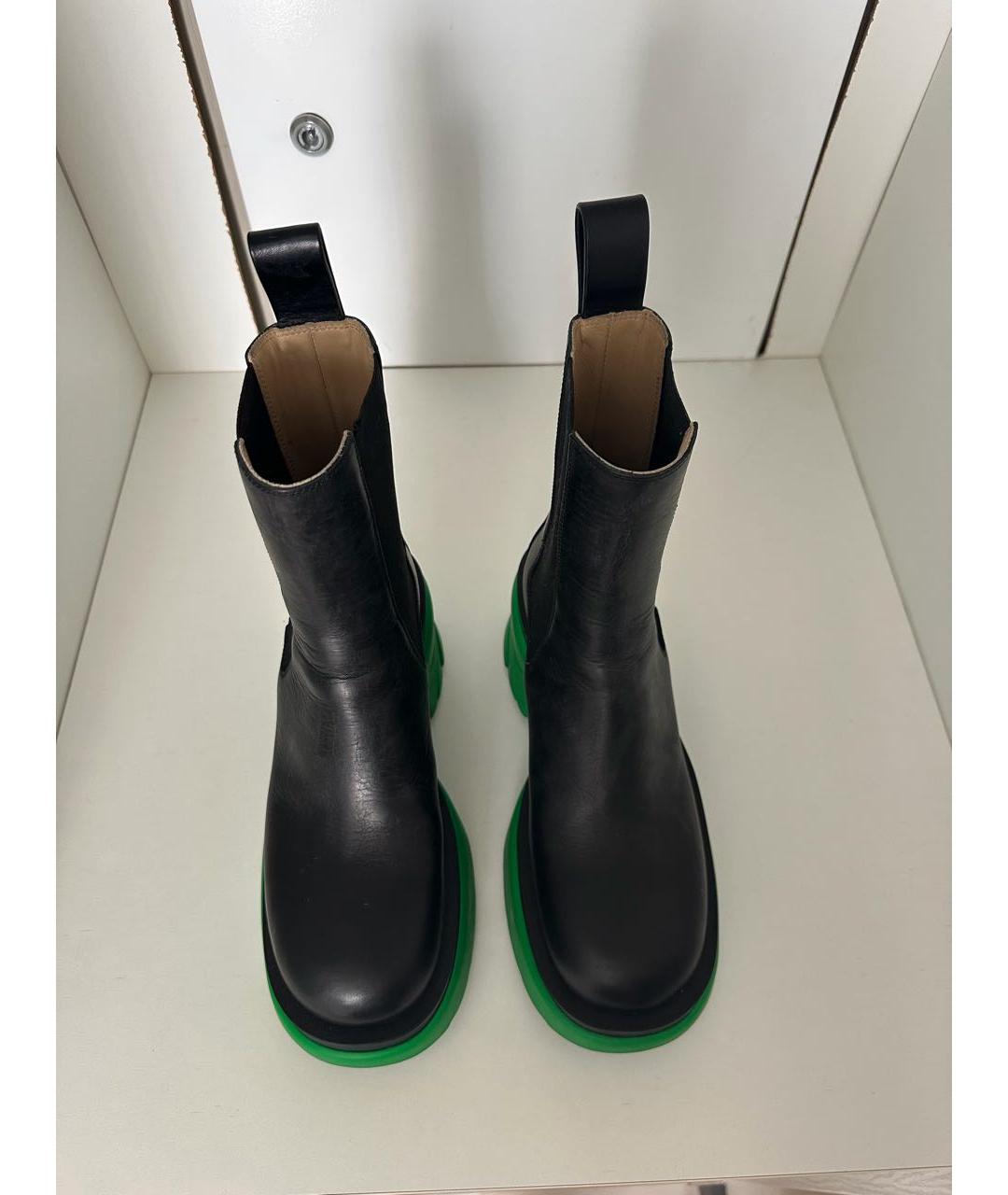 BOTTEGA VENETA Черные кожаные полусапоги, фото 3