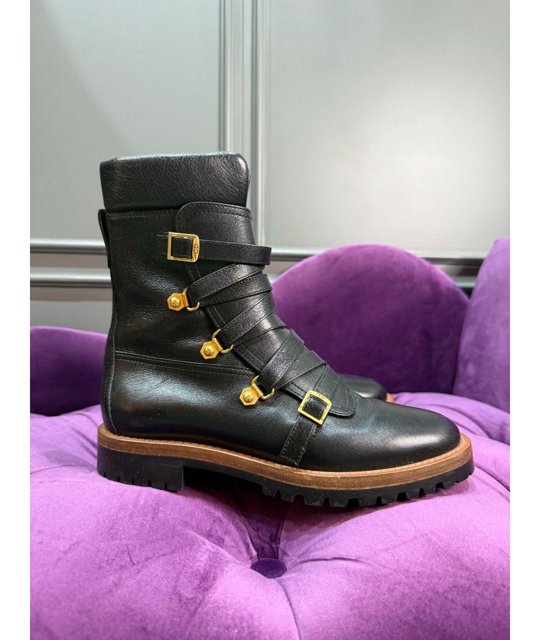 CHRISTIAN DIOR Черные кожаные ботинки, фото 9