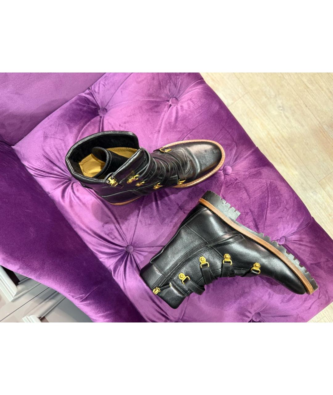 CHRISTIAN DIOR Черные кожаные ботинки, фото 6