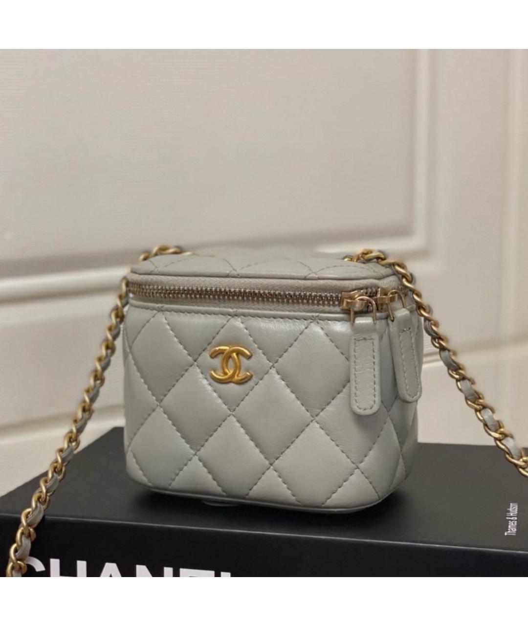 CHANEL Серая кожаная сумка через плечо, фото 2