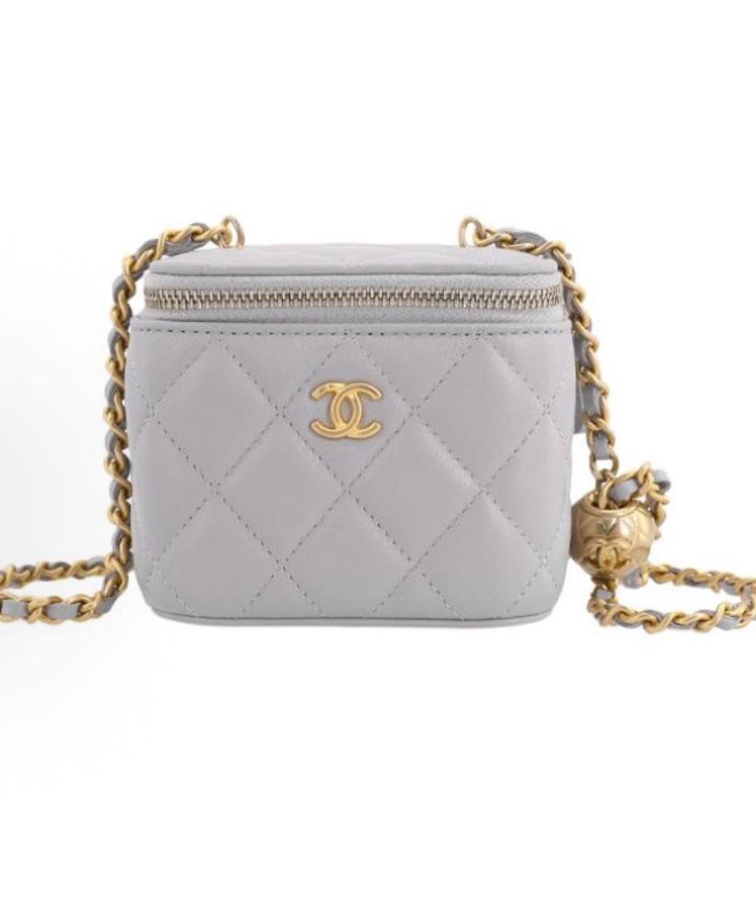 CHANEL Серая кожаная сумка через плечо, фото 6