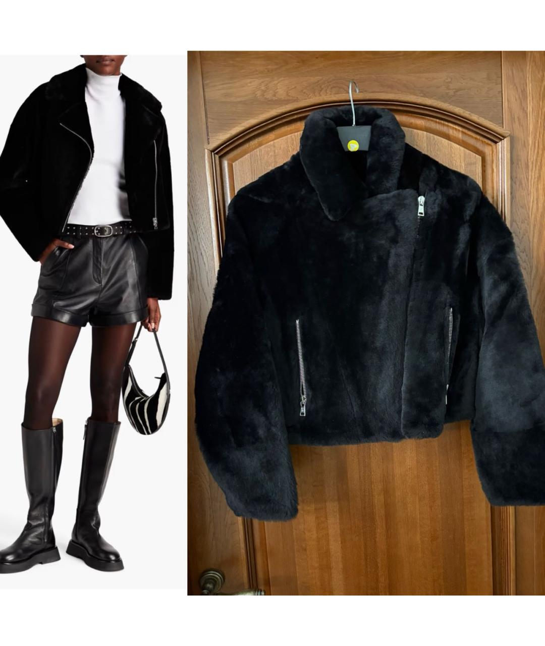 YVES SALOMON Черная меховая дубленка, фото 8