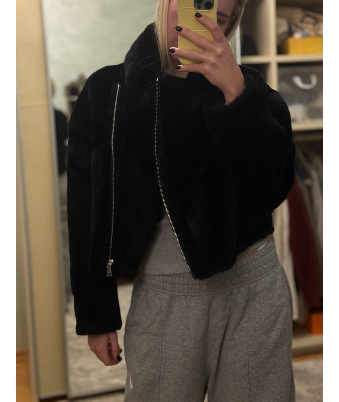 YVES SALOMON Черная меховая дубленка, фото 4