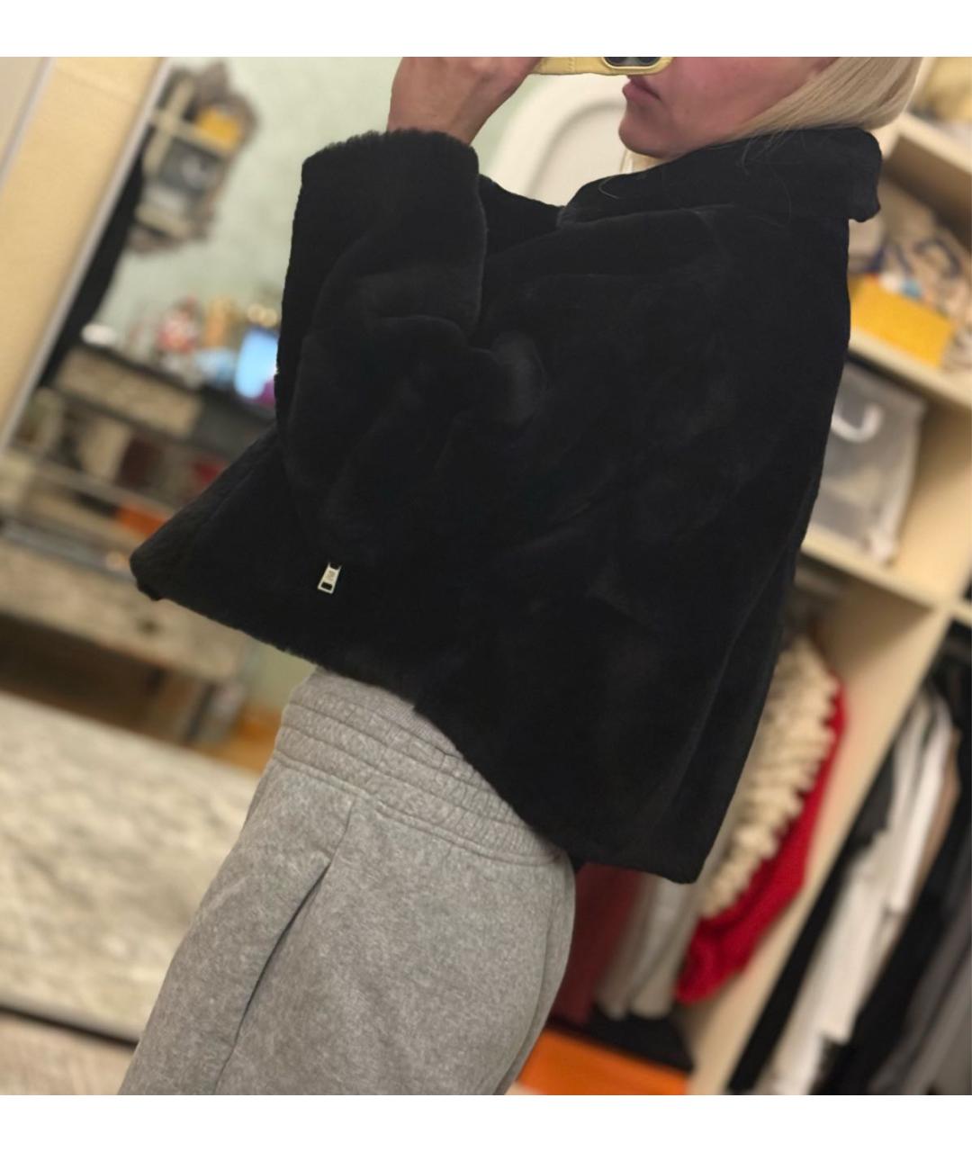 YVES SALOMON Черная меховая дубленка, фото 7