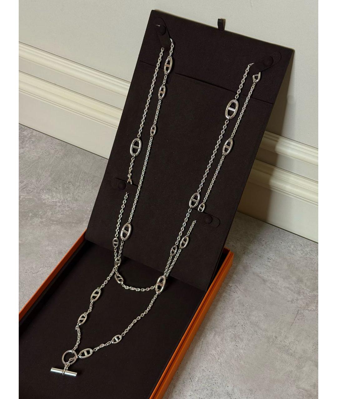 HERMES Серебряное серебряное колье, фото 2