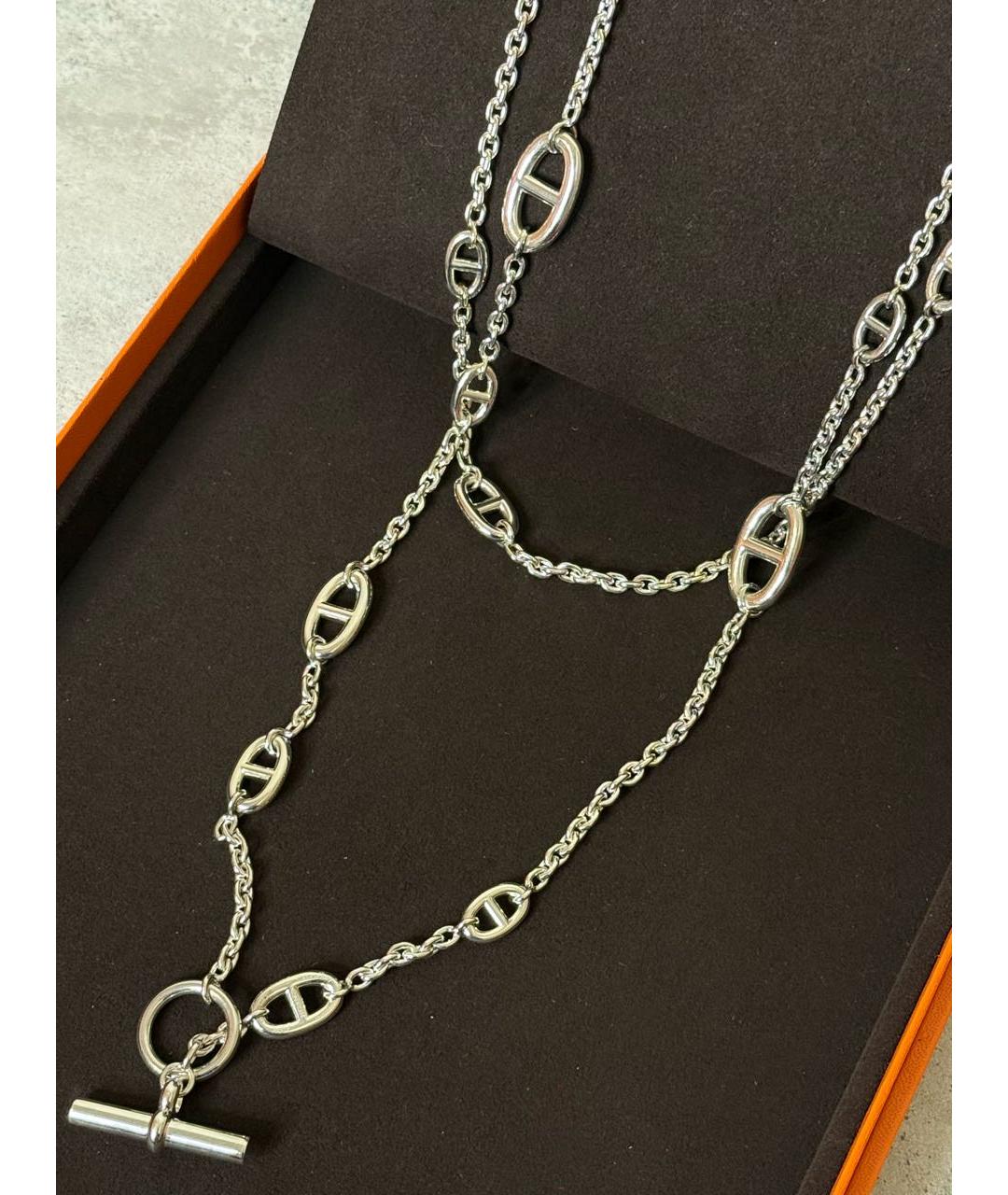 HERMES Серебряное серебряное колье, фото 5