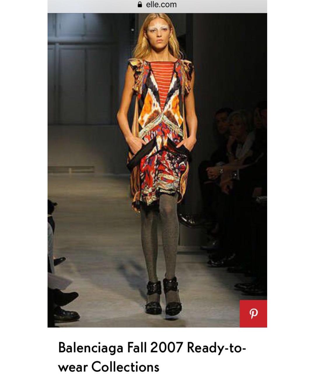 BALENCIAGA Мульти шелковое вечернее платье, фото 8