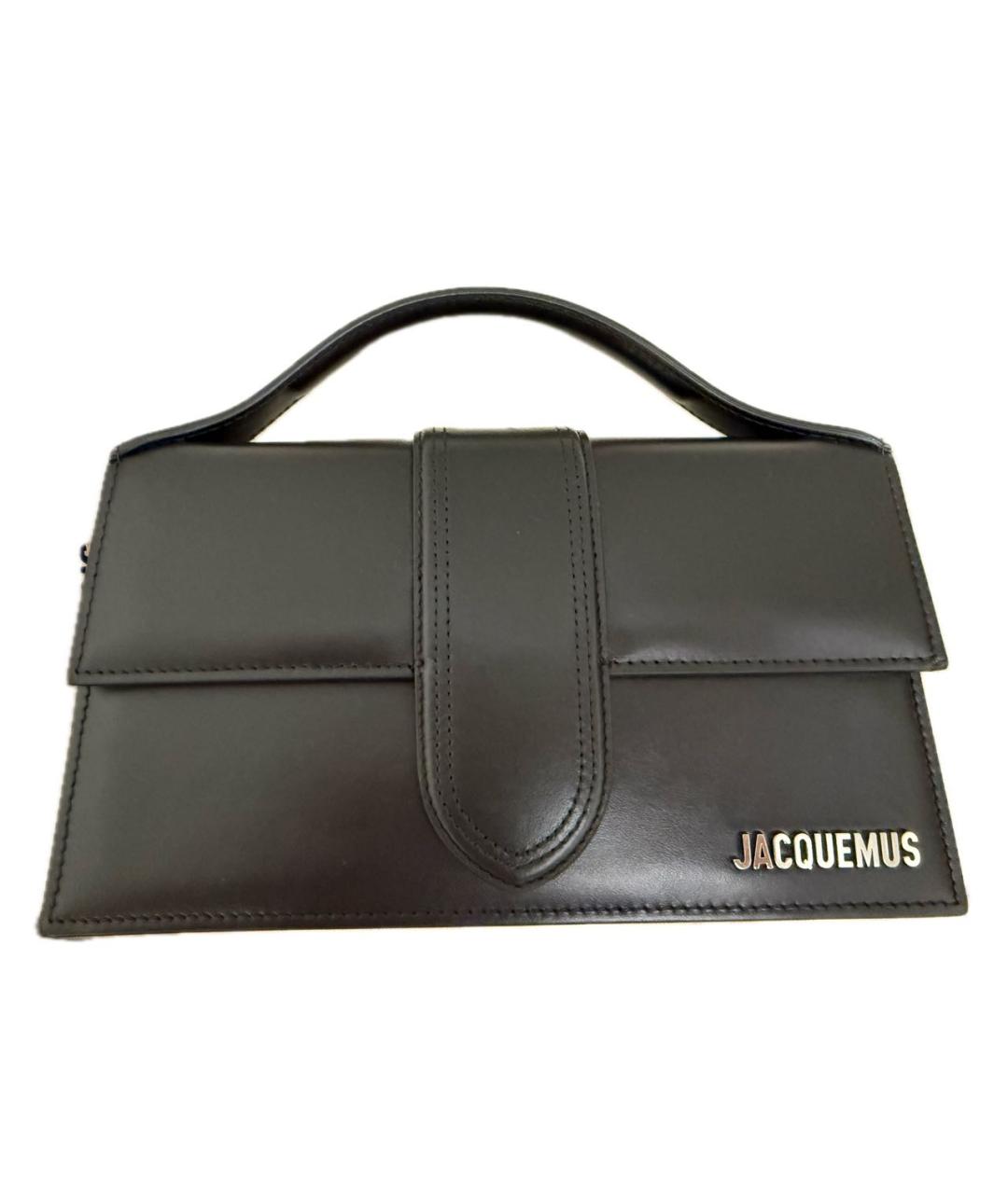 JACQUEMUS Черная кожаная сумка с короткими ручками, фото 7