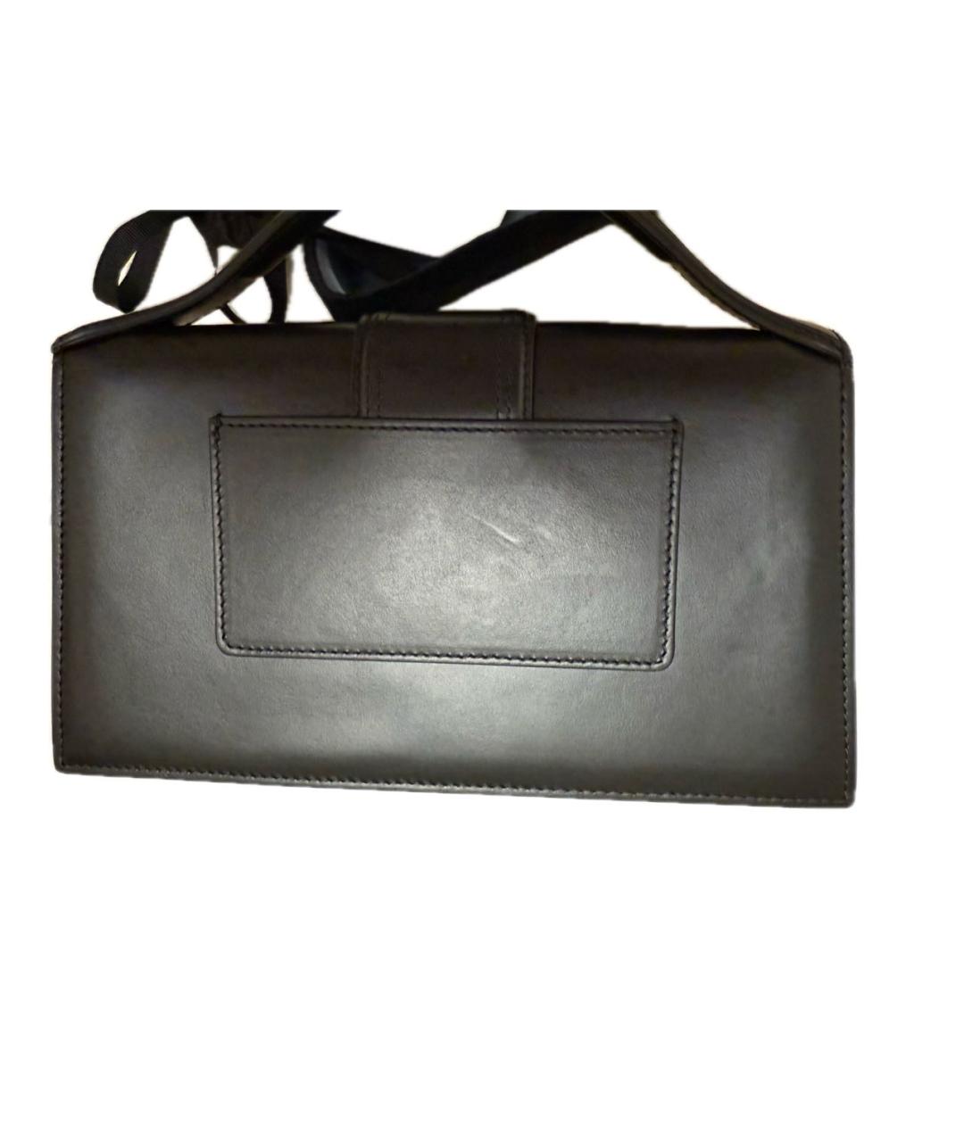 JACQUEMUS Черная кожаная сумка с короткими ручками, фото 8