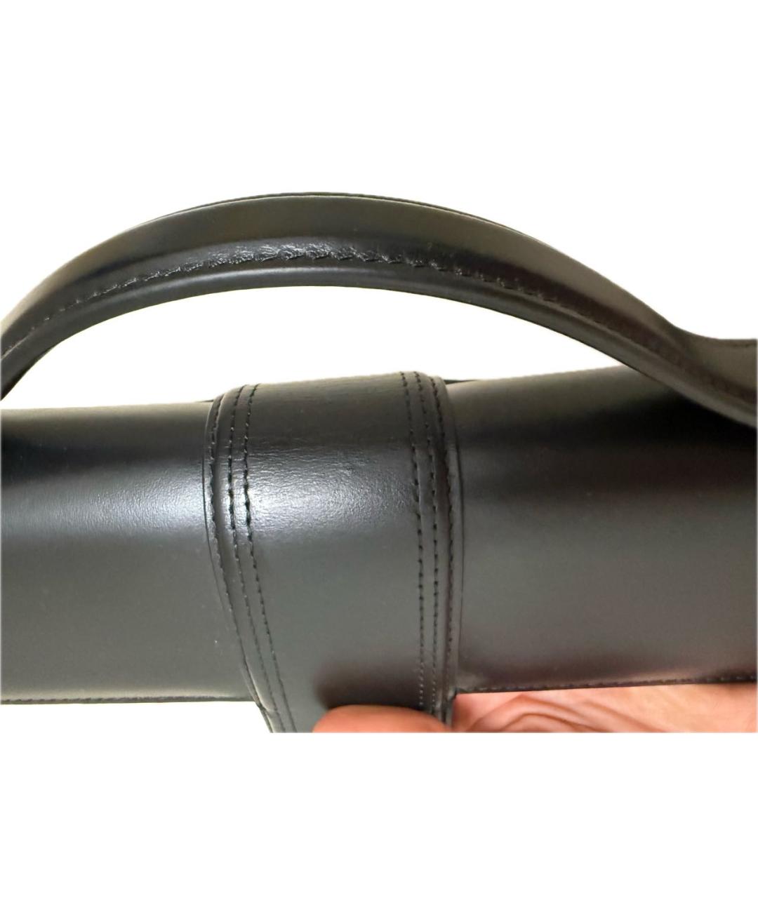 JACQUEMUS Черная кожаная сумка с короткими ручками, фото 6