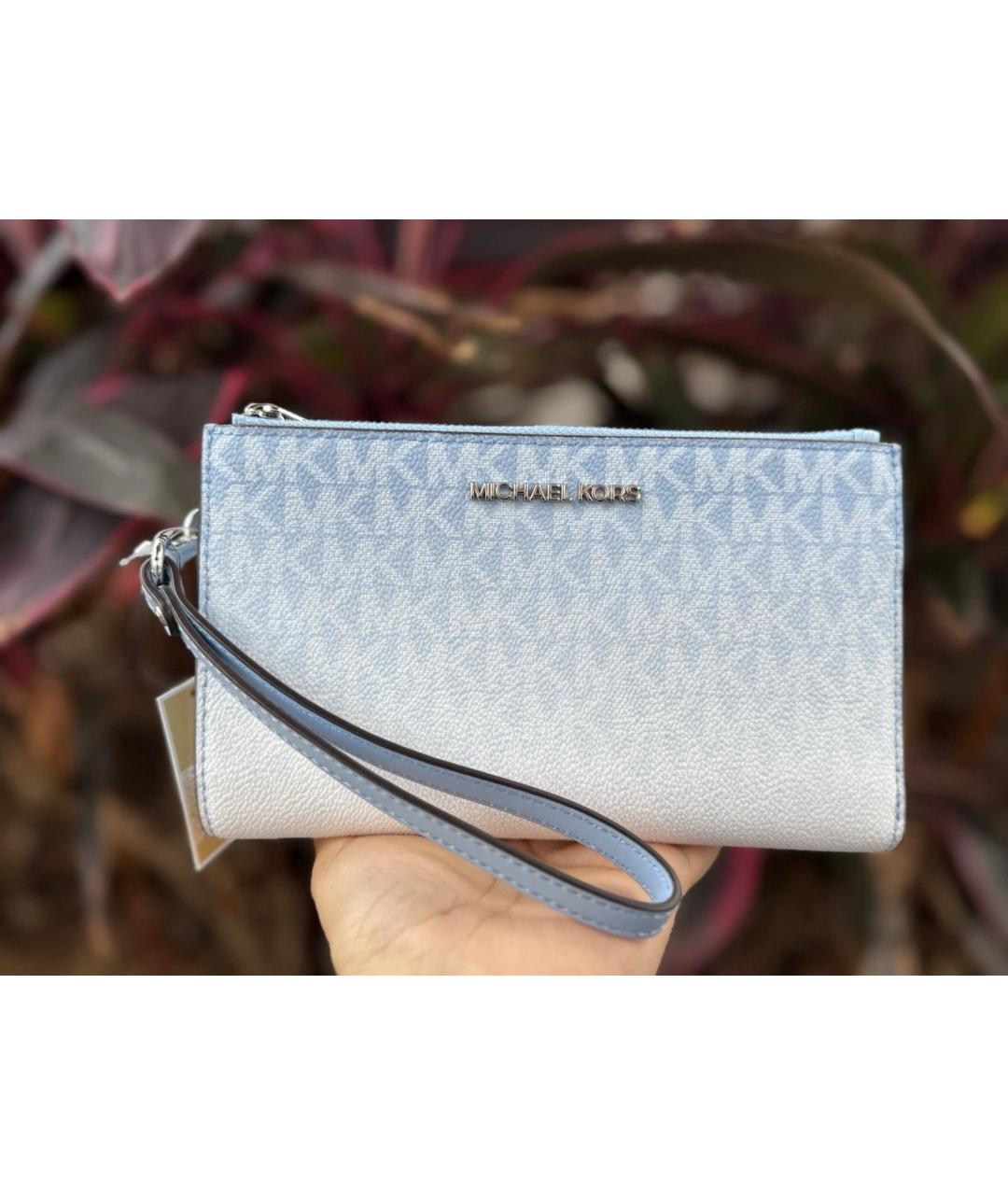 MICHAEL KORS Голубой кожаный кошелек, фото 2