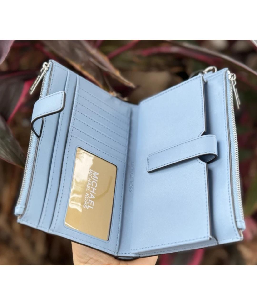 MICHAEL KORS Голубой кожаный кошелек, фото 3