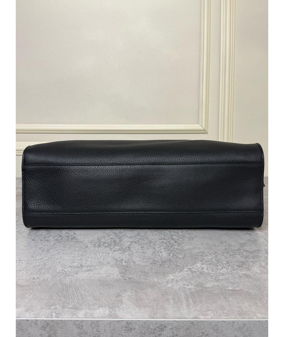 SAINT LAURENT Черная кожаная сумка с короткими ручками, фото 5