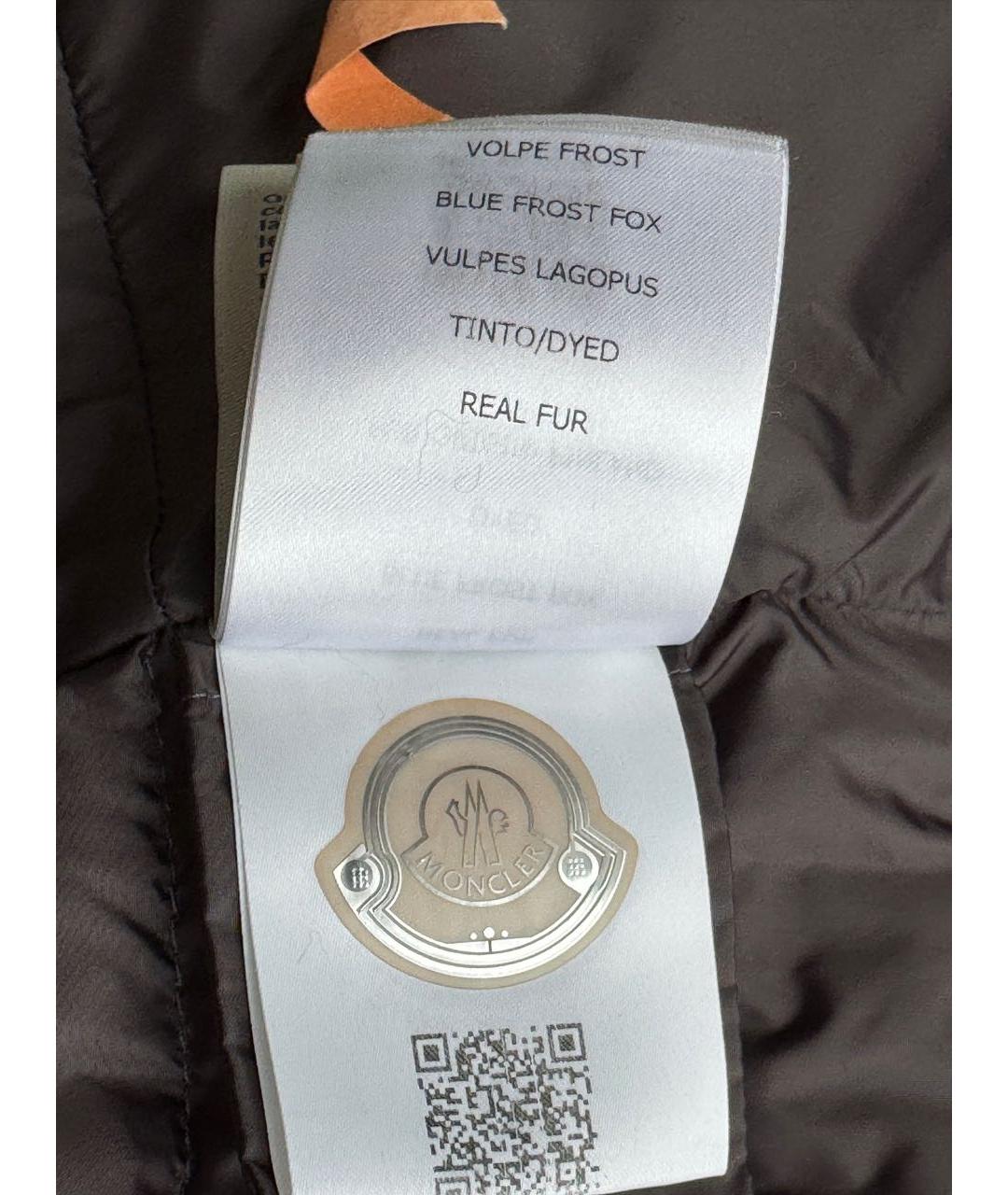 MONCLER Серый полиэстеровый пуховик, фото 5
