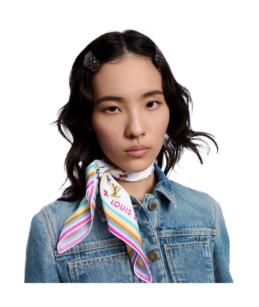 LOUIS VUITTON Мульти шелковый платок, фото 4