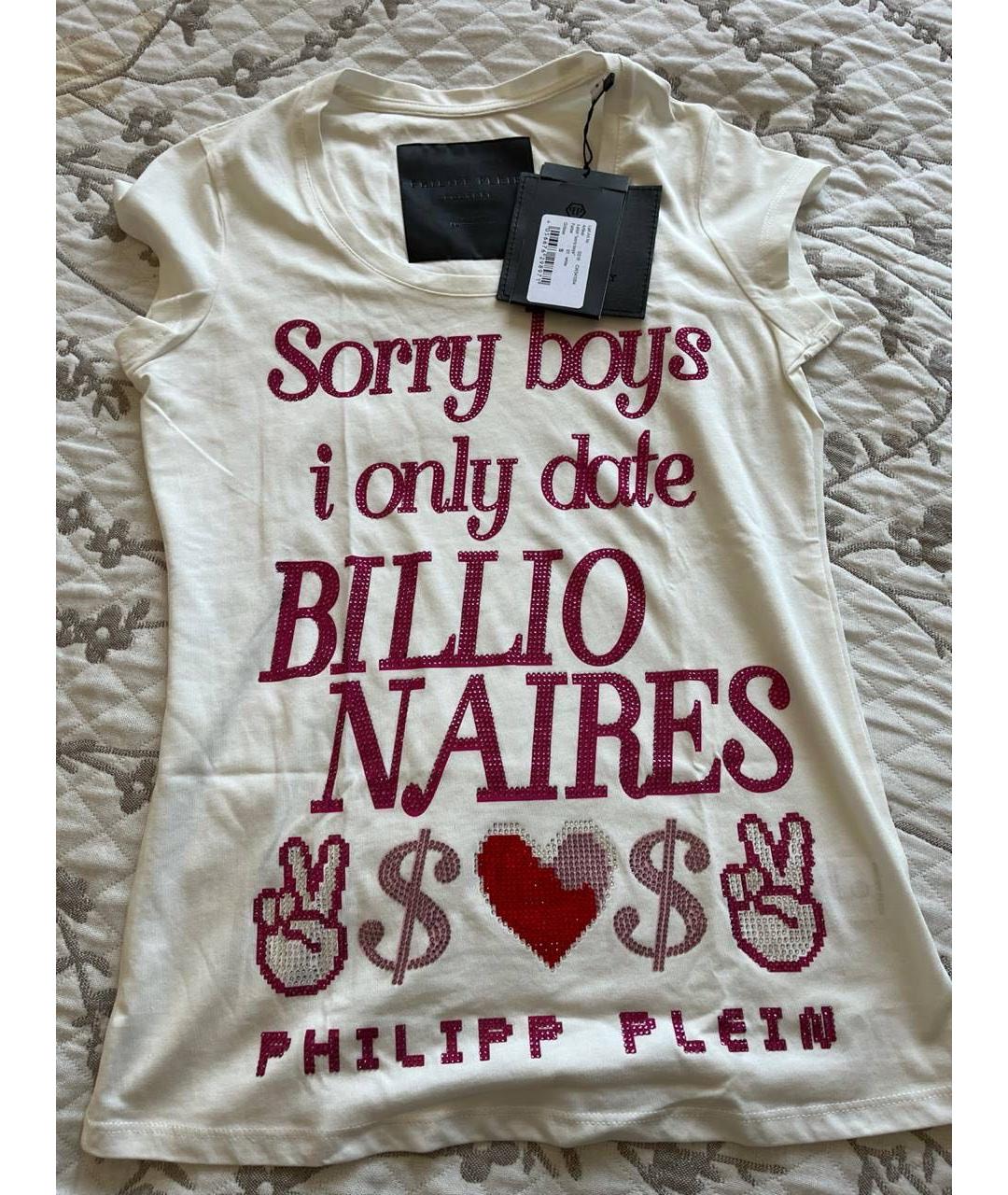 PHILIPP PLEIN Белая хлопковая футболка, фото 3