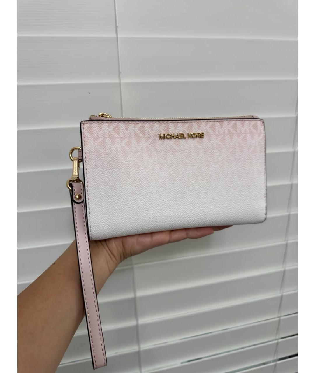 MICHAEL KORS Розовый кожаный кошелек, фото 2