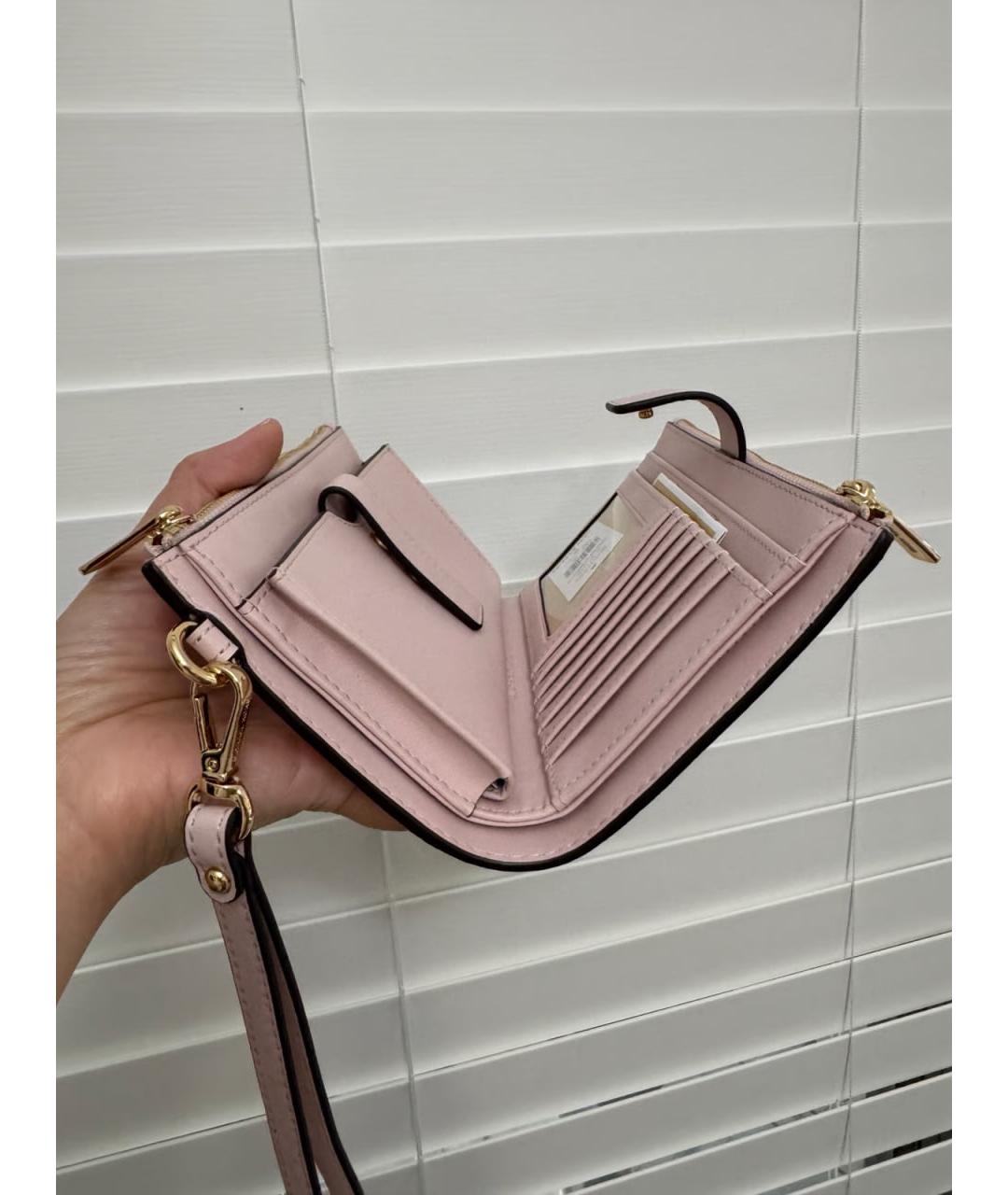MICHAEL KORS Розовый кожаный кошелек, фото 4