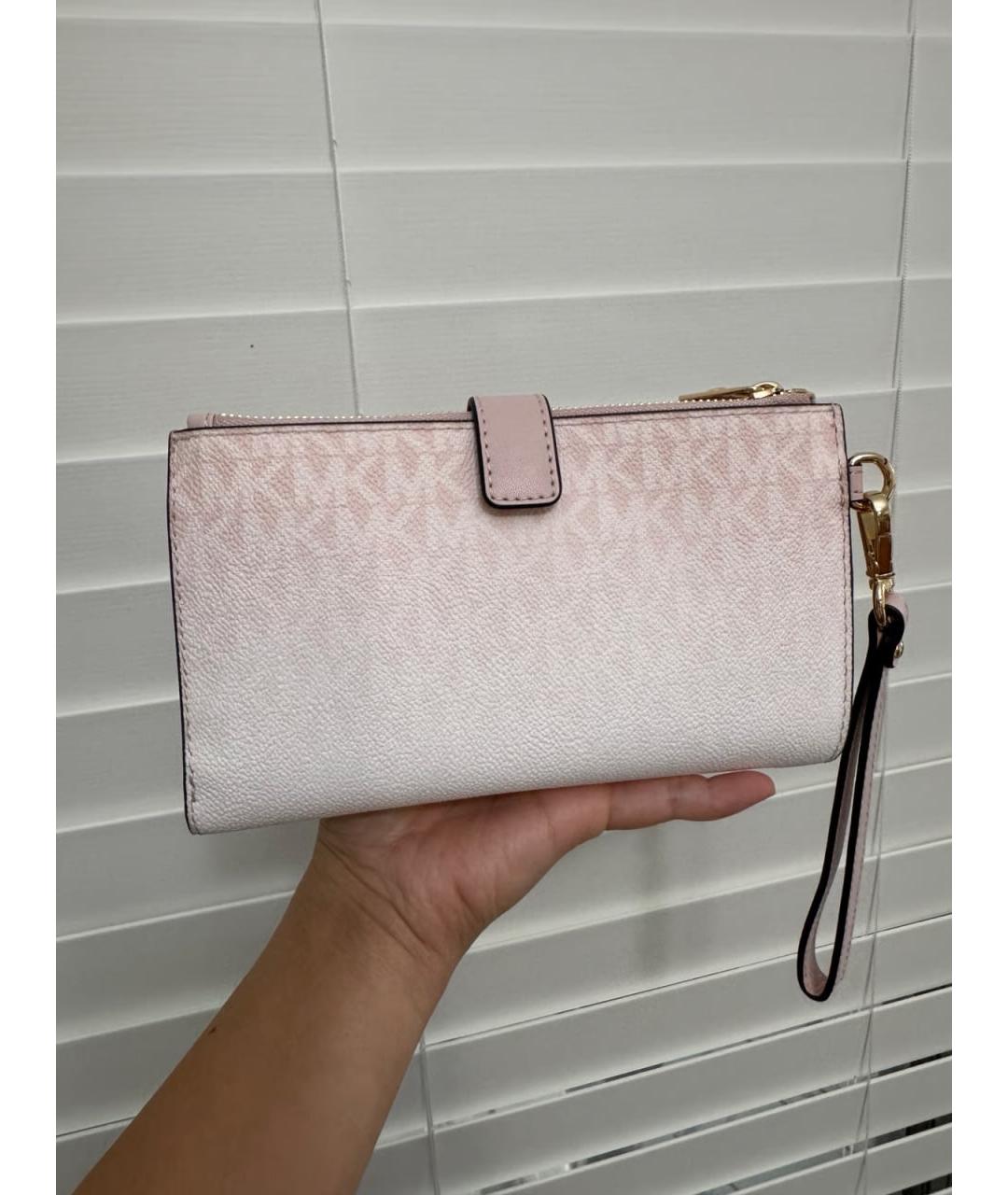 MICHAEL KORS Розовый кожаный кошелек, фото 3