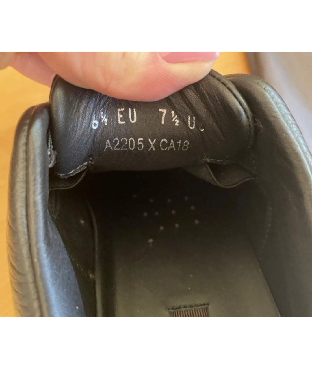 ERMENEGILDO ZEGNA XXX Черные кожаные низкие кроссовки / кеды, фото 4