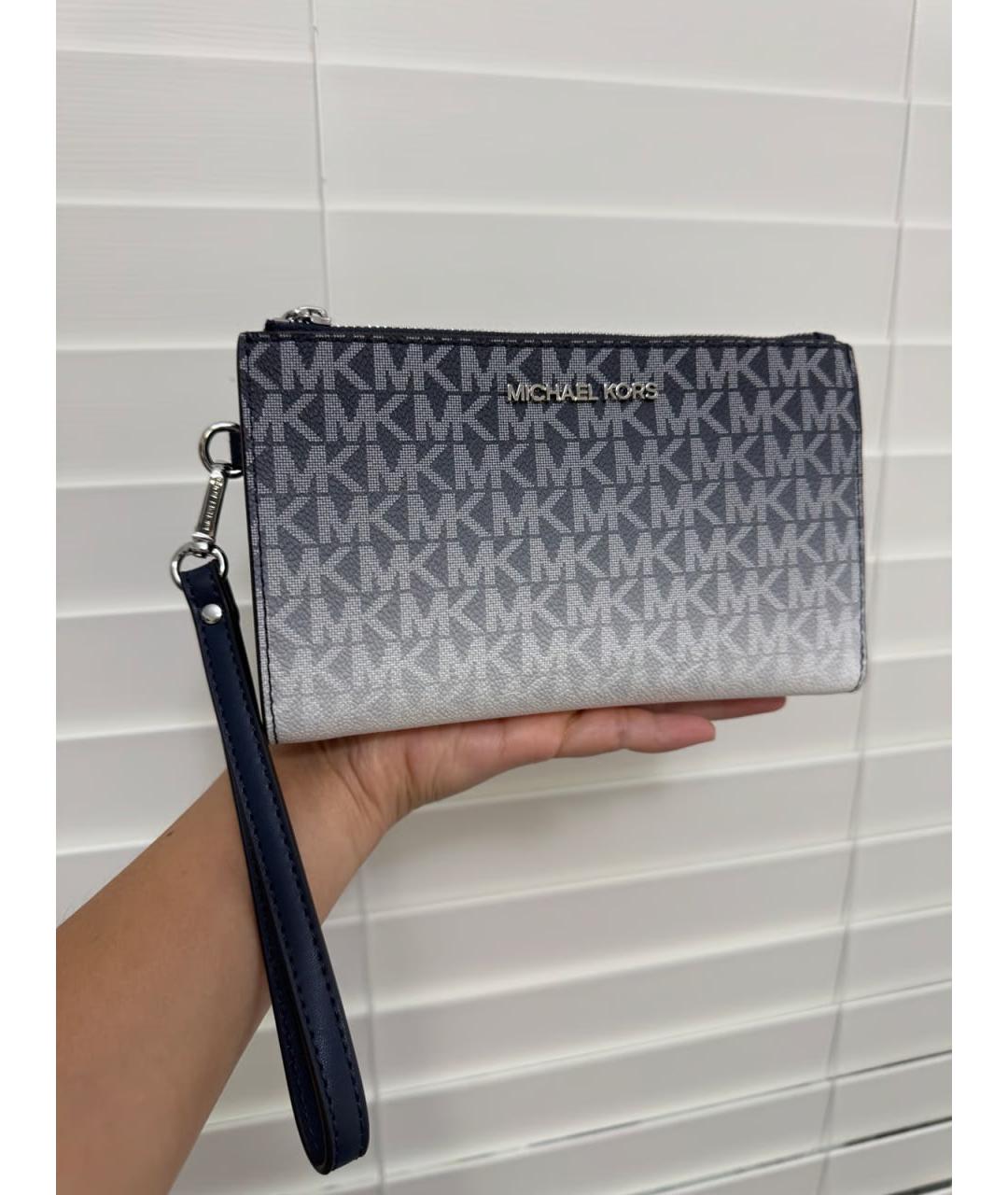 MICHAEL KORS Темно-синий кожаный кошелек, фото 3