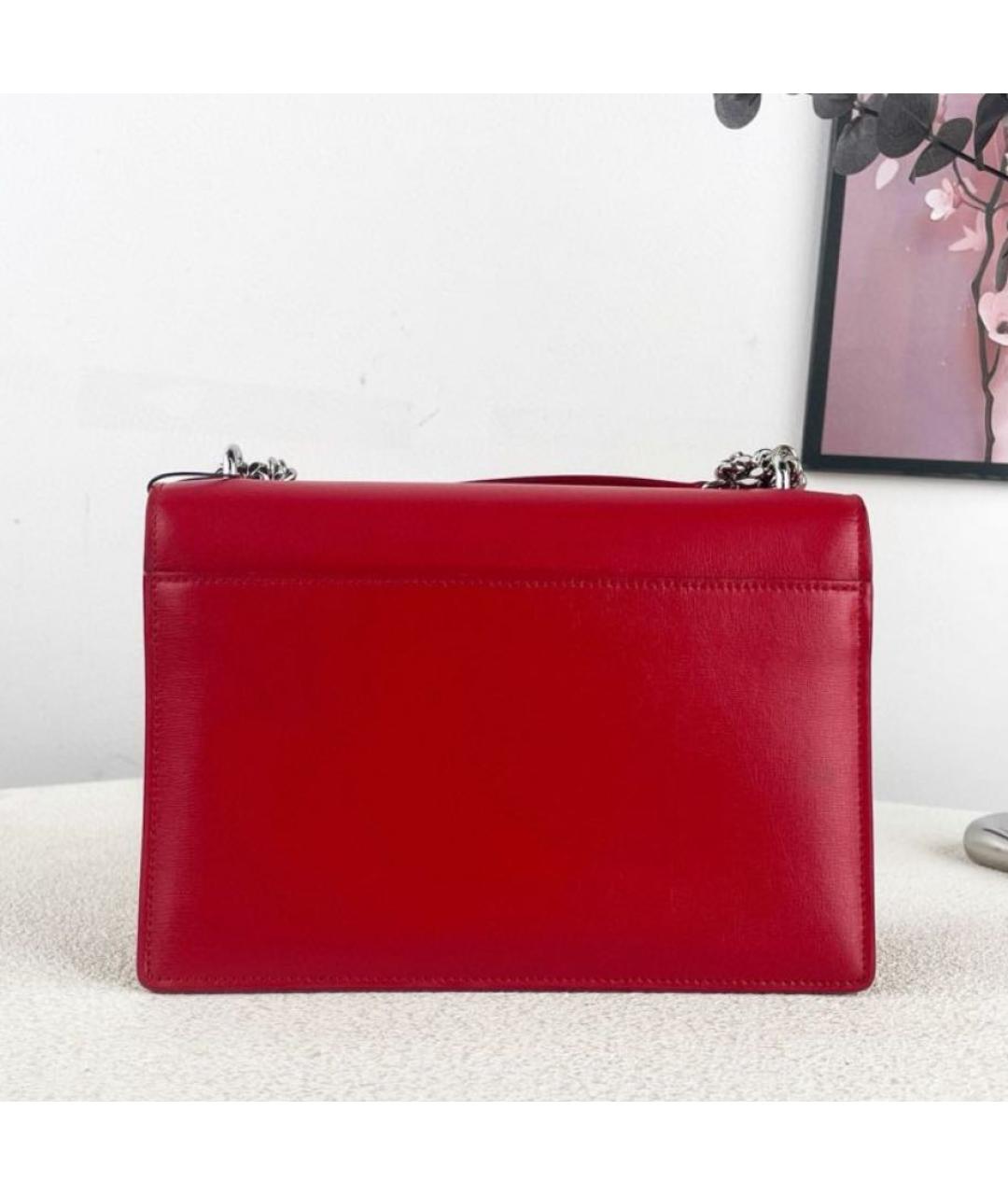 SAINT LAURENT Красная кожаная сумка с короткими ручками, фото 2