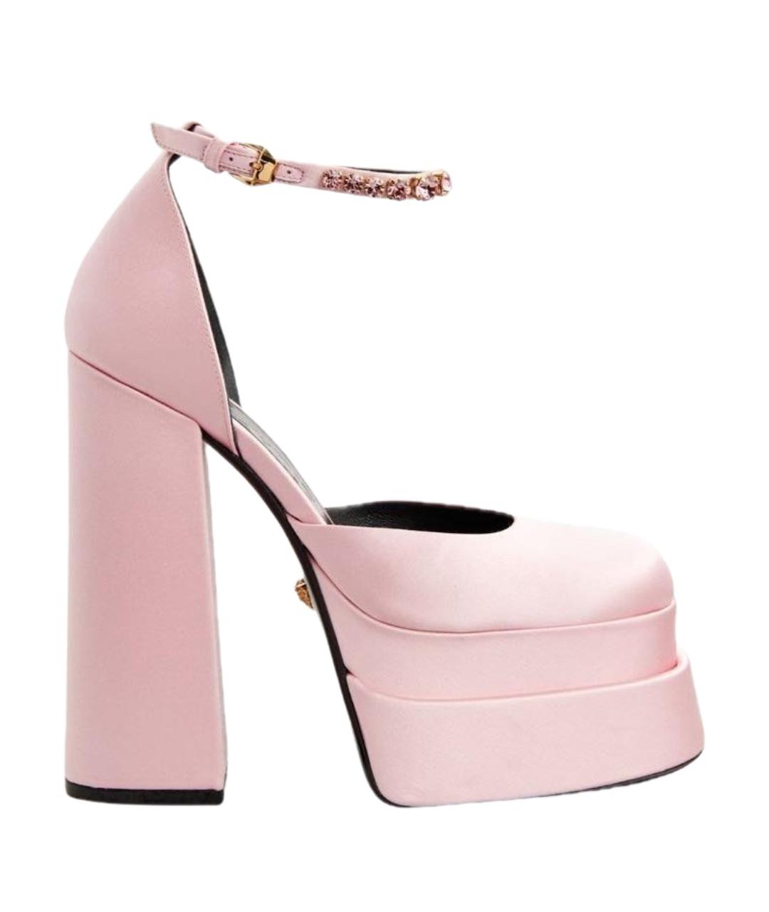 VERSACE Розовые текстильные туфли, фото 1