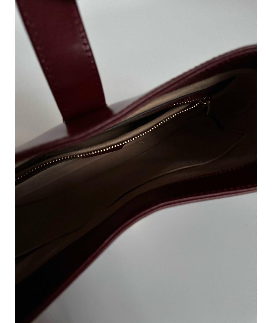 GUCCI Бордовая кожаная сумка через плечо, фото 4