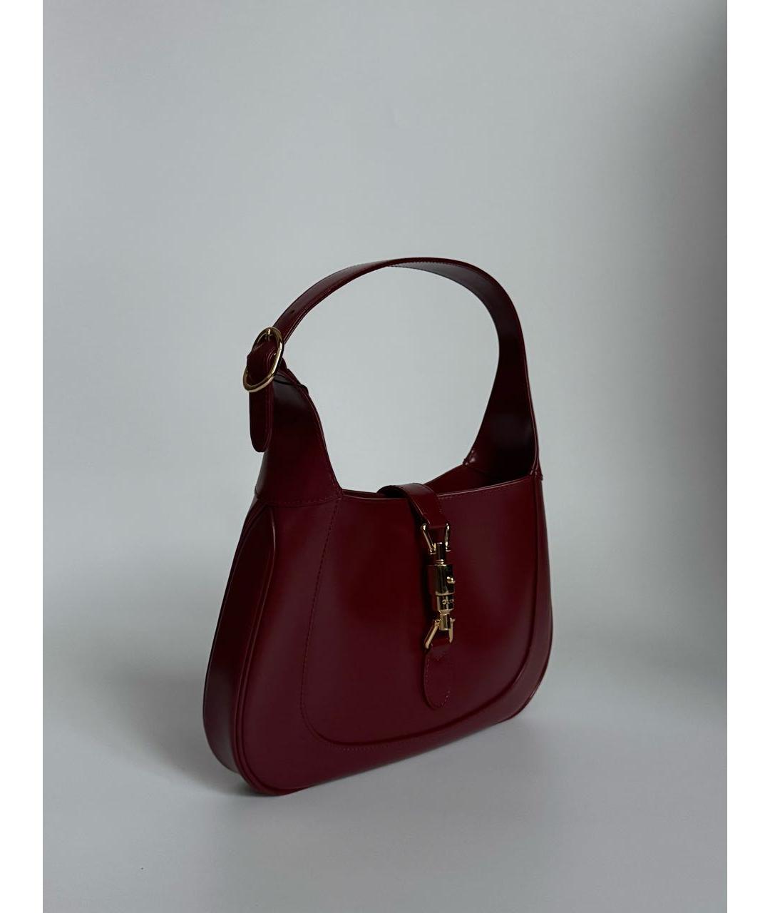 GUCCI Бордовая кожаная сумка через плечо, фото 2