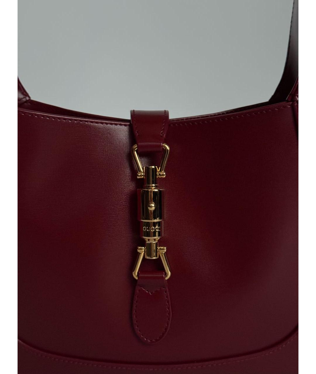 GUCCI Бордовая кожаная сумка через плечо, фото 7