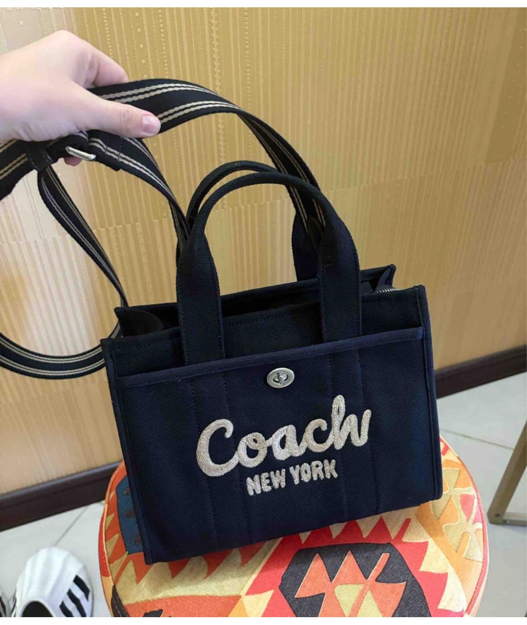 COACH Черная тканевая сумка тоут, фото 2