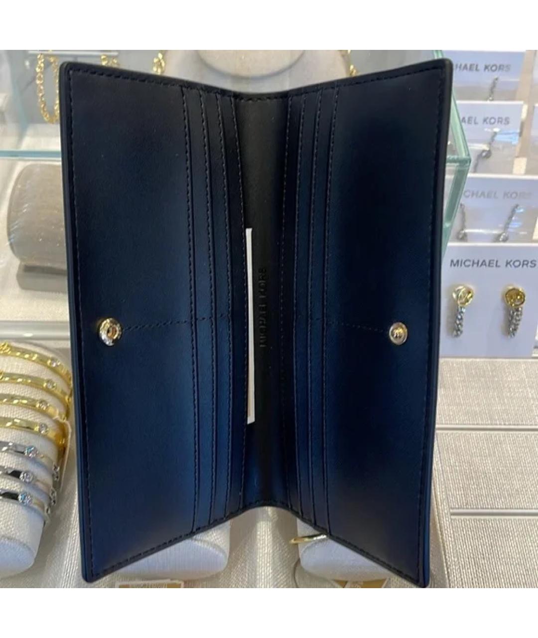 MICHAEL KORS Черный кожаный кошелек, фото 6