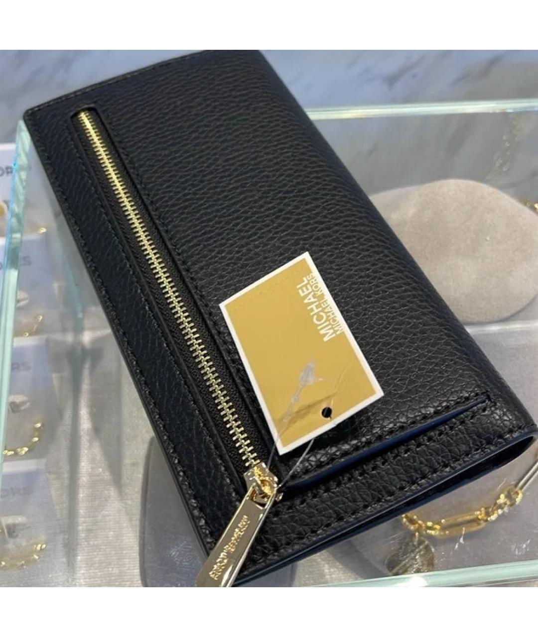 MICHAEL KORS Черный кожаный кошелек, фото 5