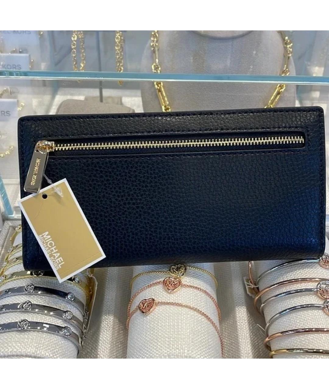 MICHAEL KORS Черный кожаный кошелек, фото 7