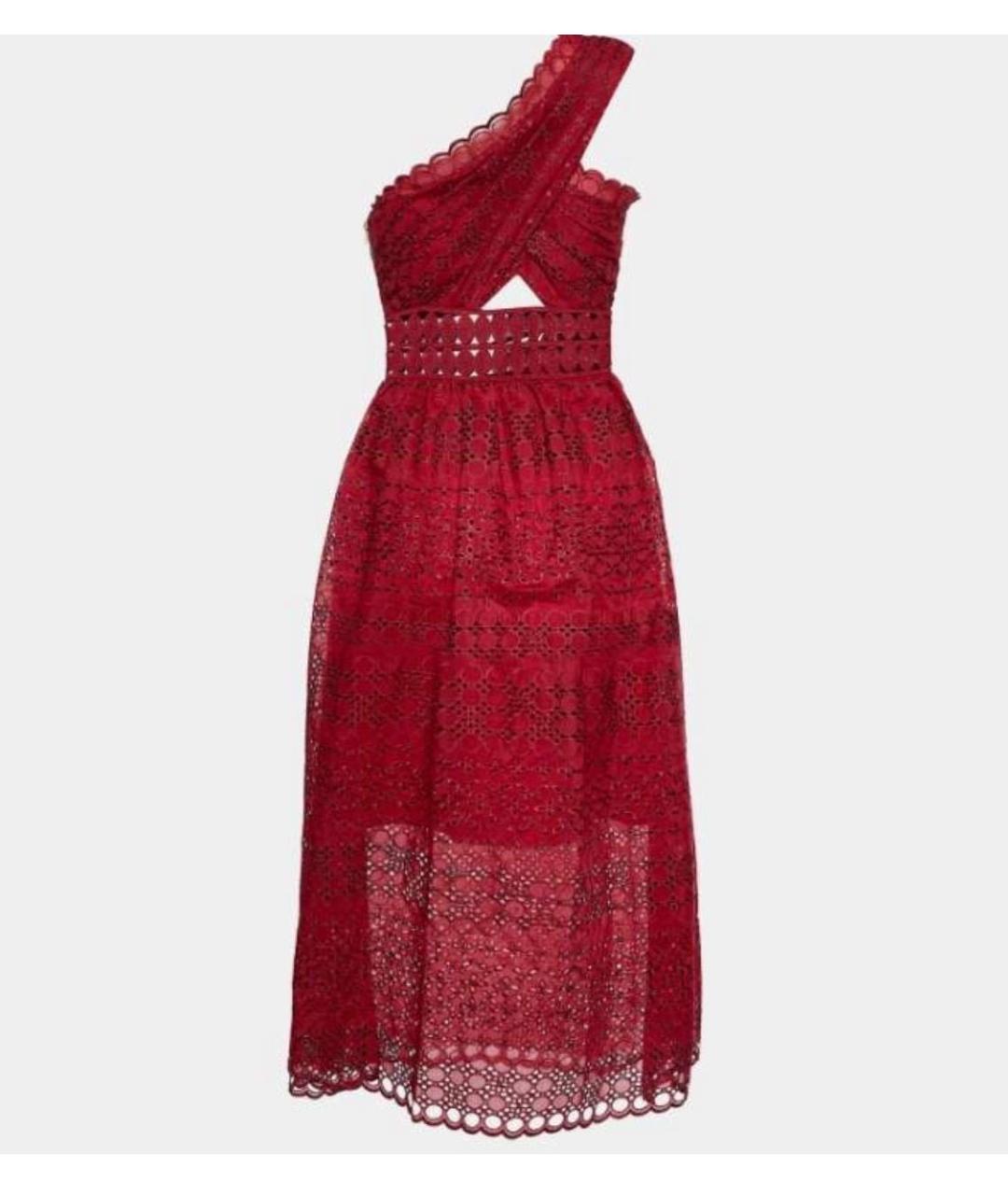 SELF-PORTRAIT Бордовое полиэстеровое коктейльное платье, фото 4