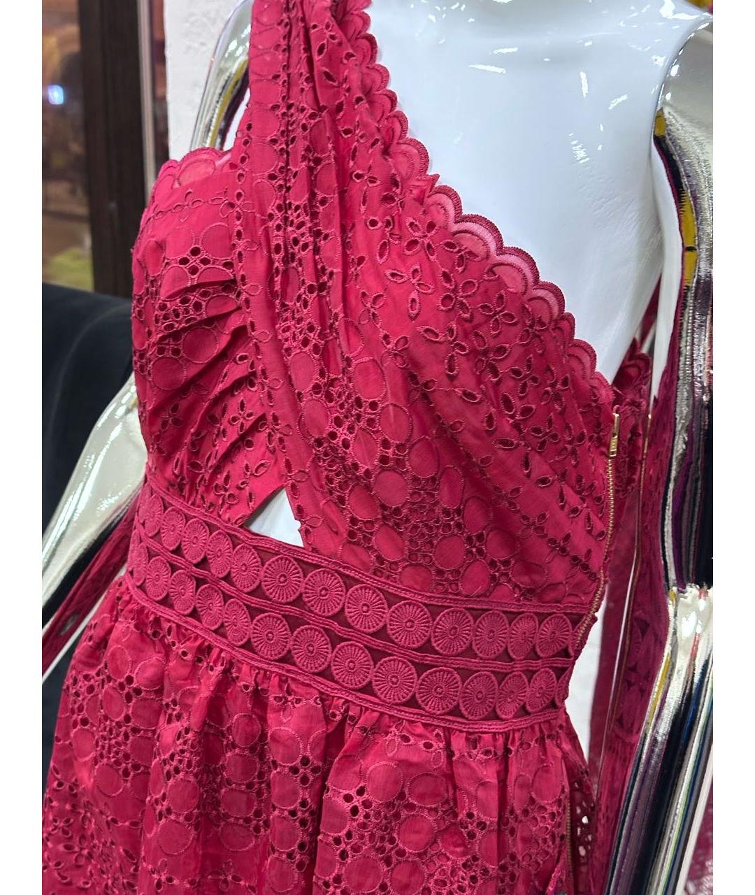 SELF-PORTRAIT Бордовое полиэстеровое коктейльное платье, фото 4