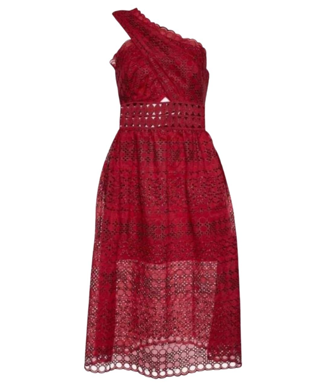 SELF-PORTRAIT Бордовое полиэстеровое коктейльное платье, фото 1