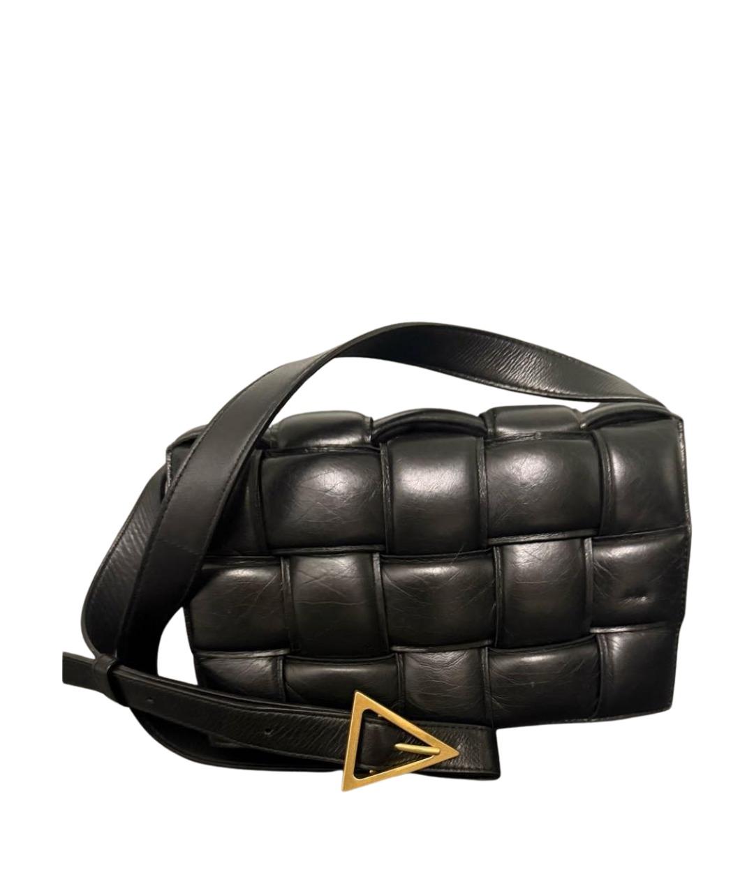 BOTTEGA VENETA Черная кожаная сумка через плечо, фото 1