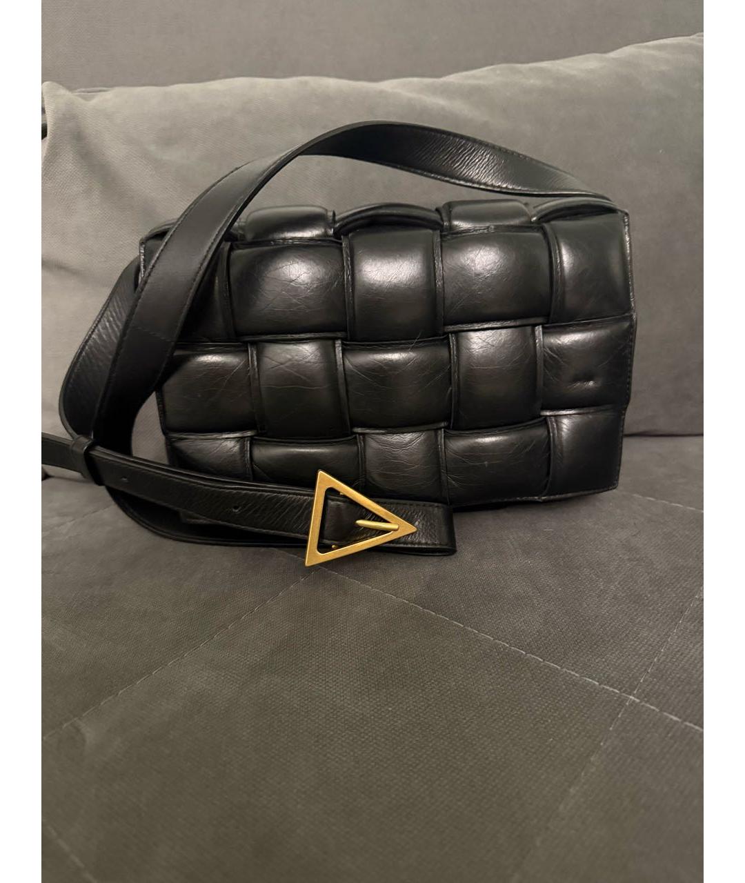 BOTTEGA VENETA Черная кожаная сумка через плечо, фото 9