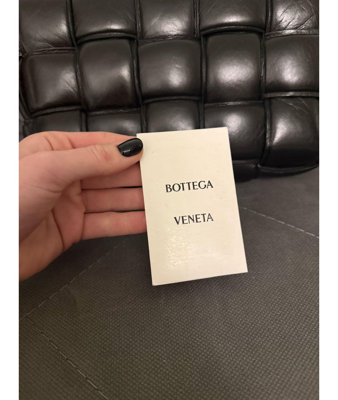 BOTTEGA VENETA Черная кожаная сумка через плечо, фото 7