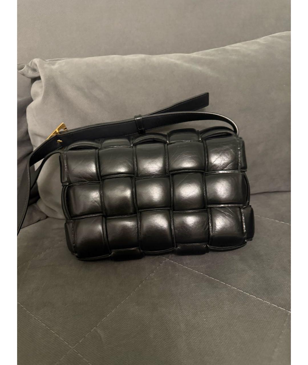 BOTTEGA VENETA Черная кожаная сумка через плечо, фото 3