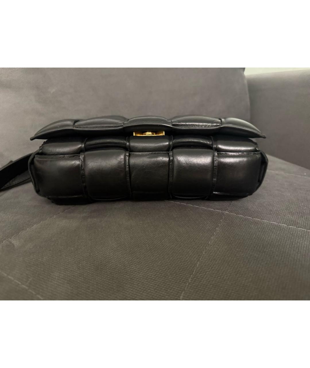 BOTTEGA VENETA Черная кожаная сумка через плечо, фото 6