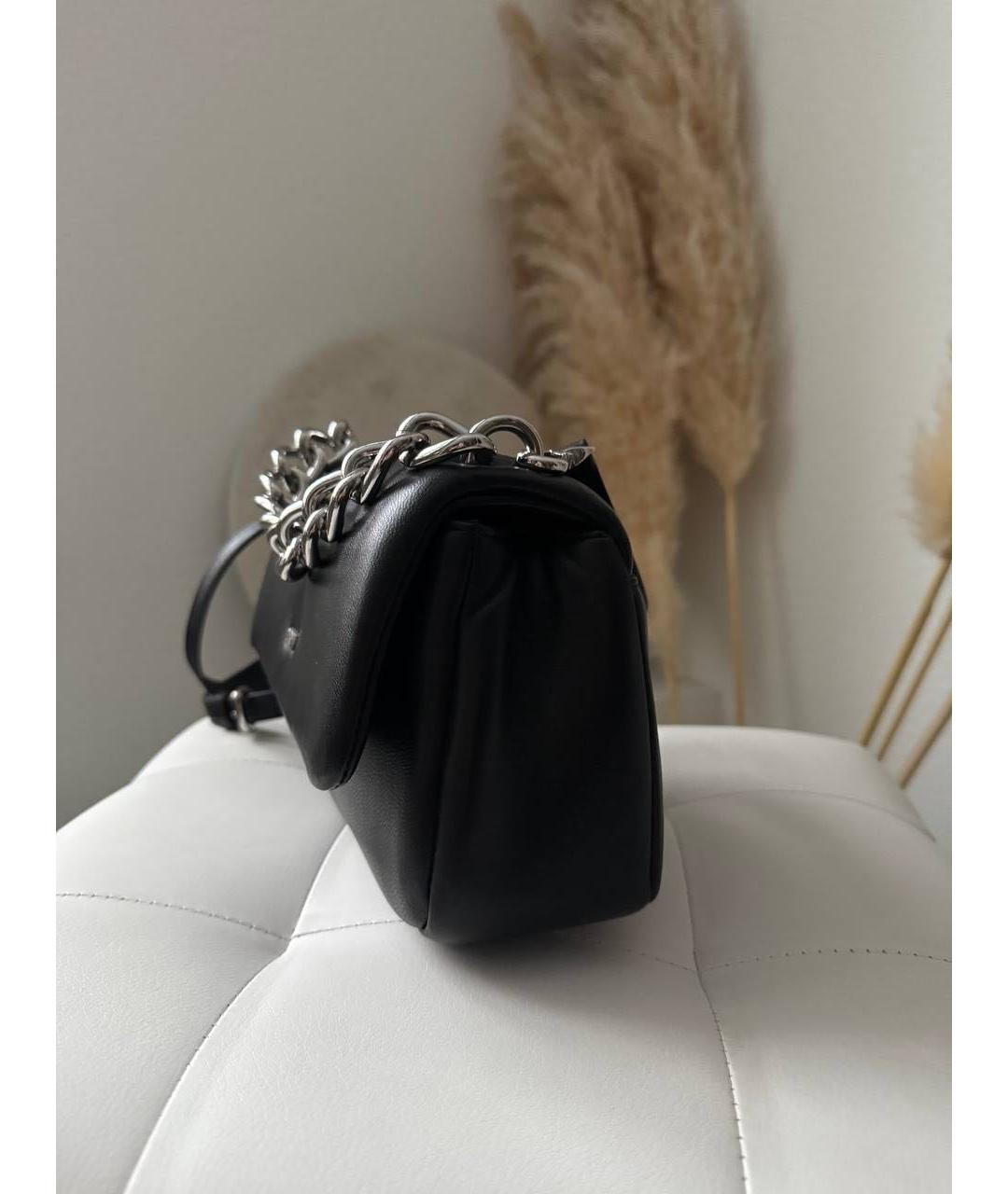 DKNY Черная кожаная сумка с короткими ручками, фото 2