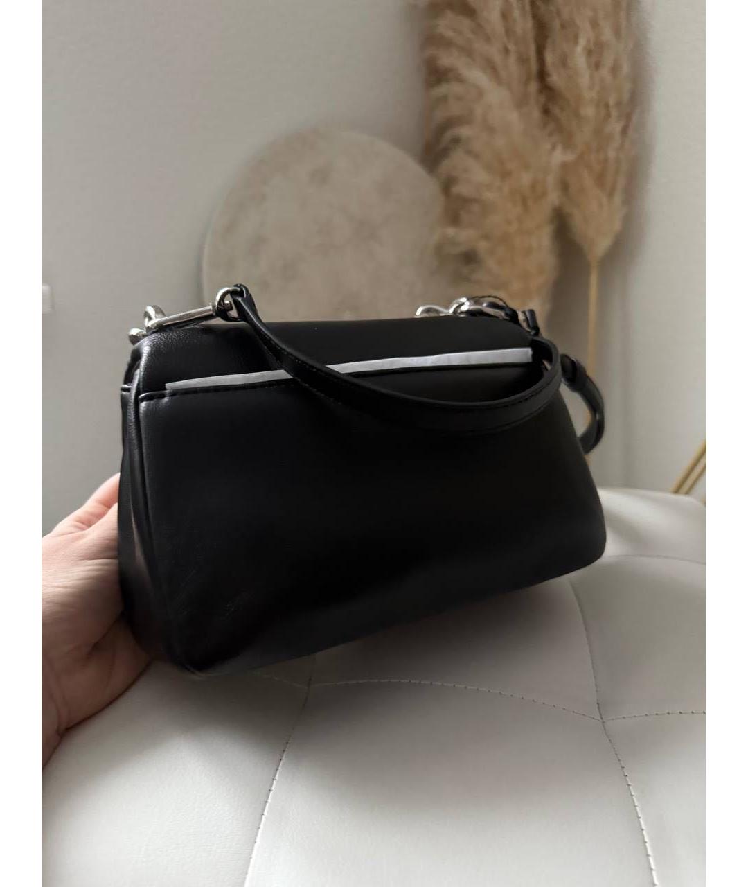 DKNY Черная кожаная сумка с короткими ручками, фото 4